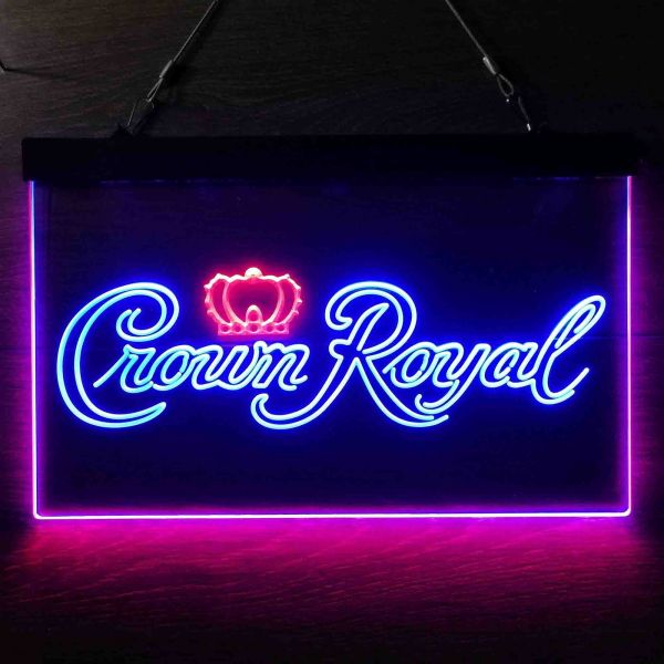 Crown Royal Logo Dual LED Neon Light Sign